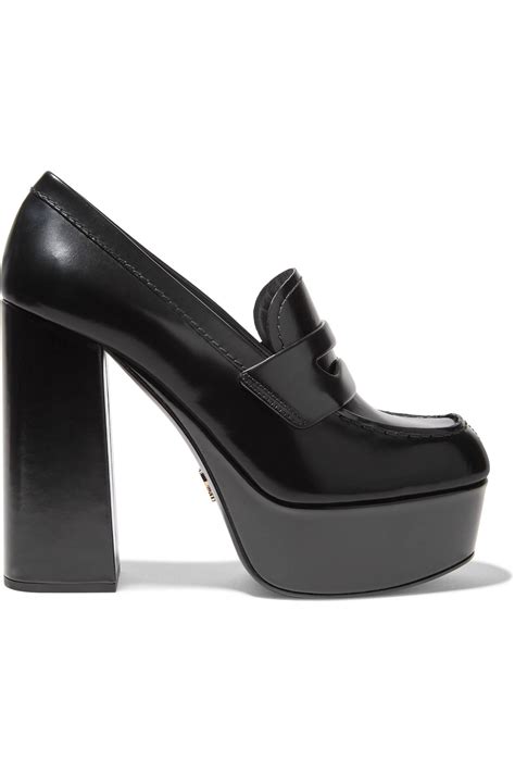 prada platform loafers women